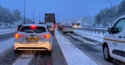 UK weather: Storm Larisa batters UK with snow stalling M62 traffic