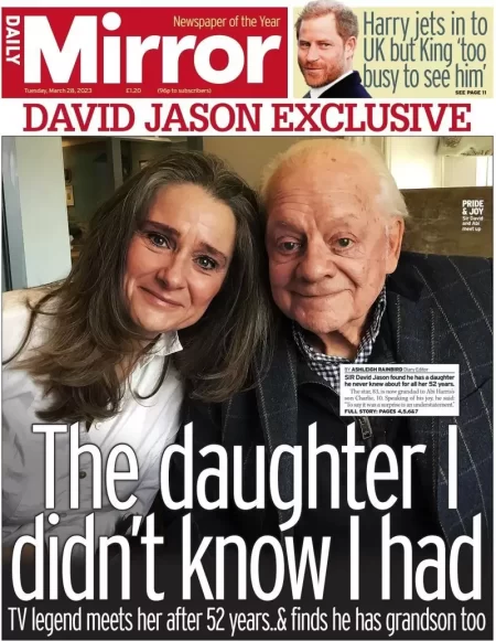 Daily Mirror – David Jason exclusive: The daughter I didn’t know I have