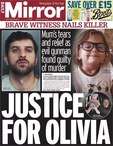 Daily Mirror - Justice for Olivia