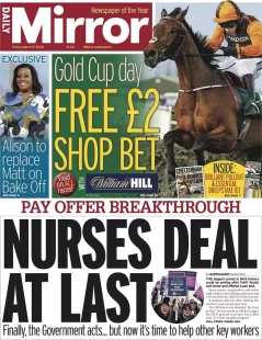 Daily Mirror – Nurses deal at last 