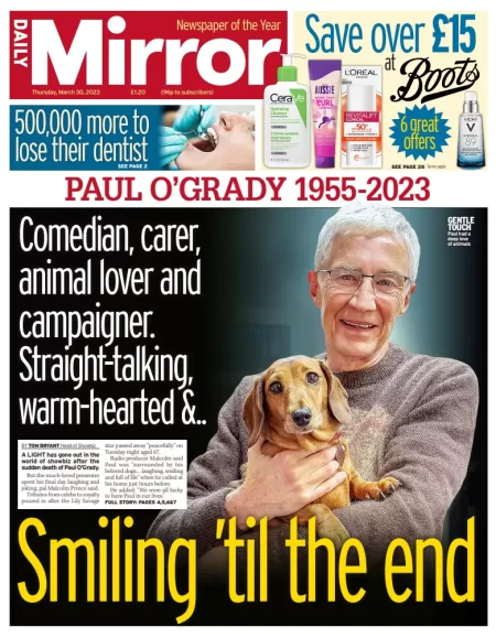 Daily Mirror - Paul O’Grady: Smiling til the end