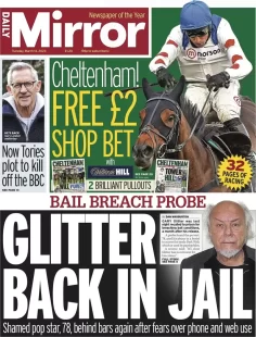 Daily Mirror – Glitter back in jail 