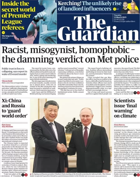 The Guardian – Racist, misogynist, homophobic – damning verdict on Met 