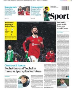 Guardian Sport – ‘Conte exit looms’