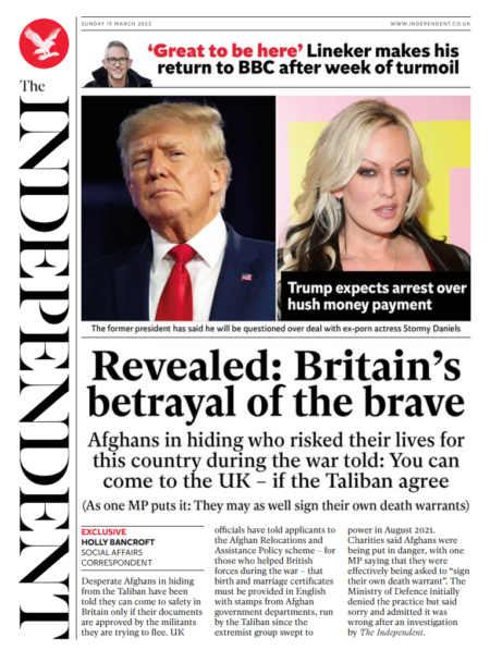 The Independent - Britain’s betrayal of the brave