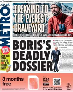 Metro – Boris’s deadly dossier 