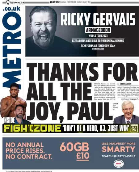 Metro - Thanks for all the joy, Paul