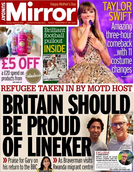 Sunday Mirror - Britain should be proud of Lineker