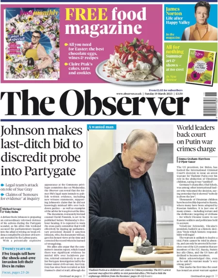 The Observer - Johnson makes last-ditch bid to discredit probe into Partygate