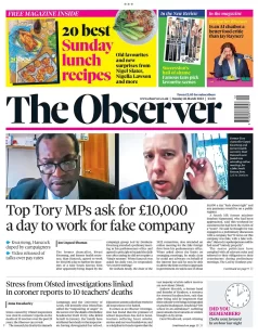 The Observer - Top Tory MPs ask for £10,000 a day to work at fake company 
