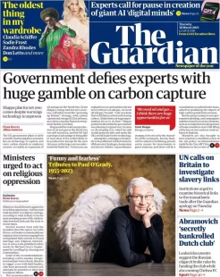 The Guardian – Government defies experts with huge gamble on carbon capture 