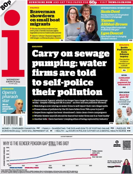 The i - Carry on sewage pumping: water firms are told to self-police their pollution