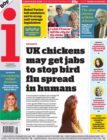 The i - UK chickens may get jabs to stop bird flu