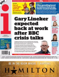 The i – Gary Linekar expected back at work after BBC crisis talks 