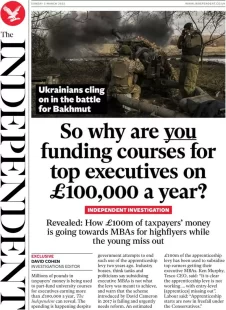 The Independent - So why are you funding courses for top executives on £100,000 a year The Independent - So why are you funding courses for top executives on £100,000 a year