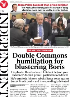 The Independent – Double Commons humiliation for blustering Boris 