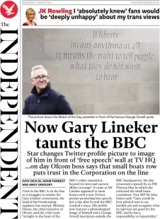 The Independent – Now Gary Lineker taunts the BBC 