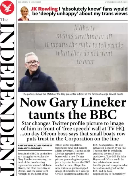 The Independent - Now Gary Lineker taunts the BBC