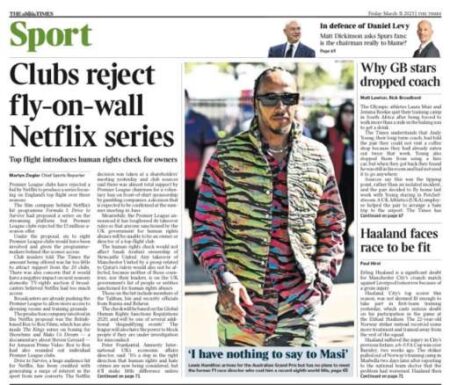 The Times – ‘Clubs reject fly-on-wall Netflix series’