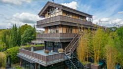 An Authentic Swiss chalet that was shipped over to London is up for sale overlooking the Thames