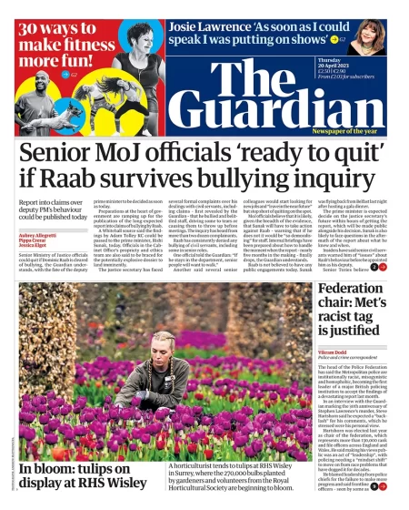 The Guardian - Senior MoJ officials ‘ready to quit’ if Raab survives bullying inquity