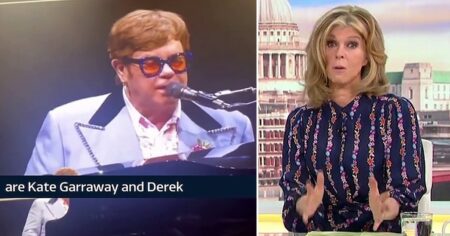 Elton John sings to Kate Garraway and husband Derek in amazing footage as GMB star reveals whole family sobbed