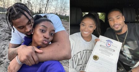 Simone Biles marries NFL star Jonathan Owens and her famous pals are over the moon