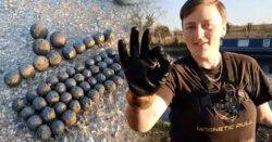 Magnet fishers reel in ‘record find of more than 300 cannon balls’ from one canal
