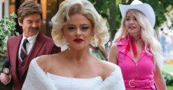 Barbie girl Holly Willoughby joins Phillip Schofield as Ron Burgundy and Emily Atack as Marilyn Monroe for Keith Lemon’s movie-themed 50th bash