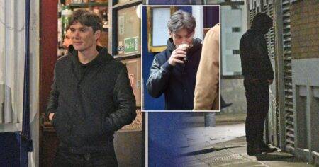 Cillian Murphy downs pints and goes for wee in alleyway during drinking sesh with Steven Knight