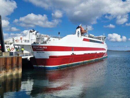 Three children among passengers rescued after ferry catches fire