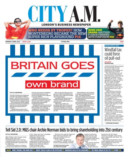 City AM – Britain goes own brand 