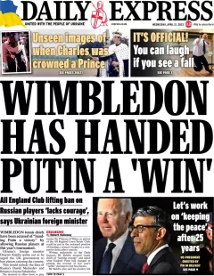 Daily Express – Wimbledon has handed Putin a ‘win’ 