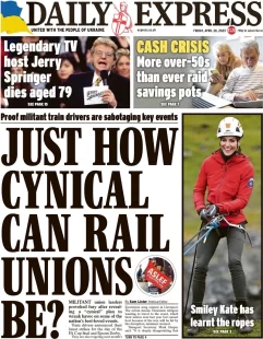 Daily Express – Just how cynical can rail unions be? 