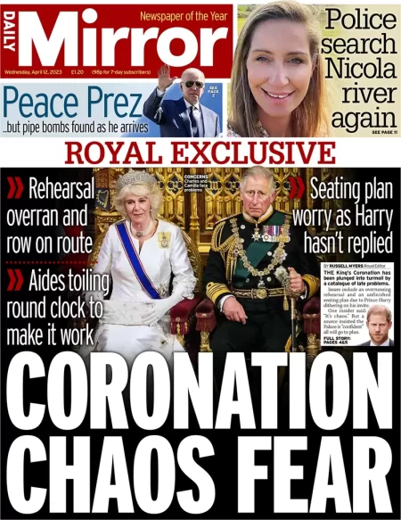 Daily Mirror - Coronation chaos fear