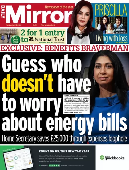 Daily Mirror - Guess who doesn't have to worry about energy bills