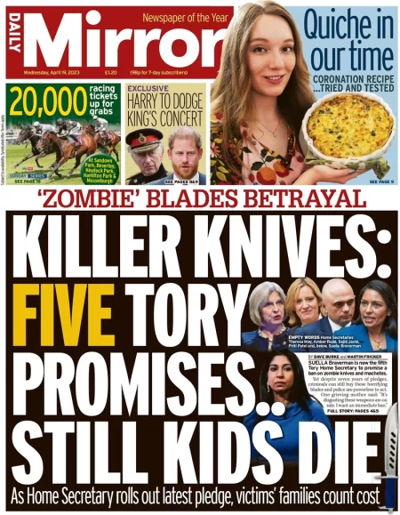 Daily Mirror - Killers knives: Five Tory promises … still kids die