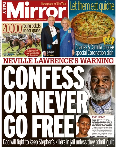 Daily Mirror - Confess or never go free