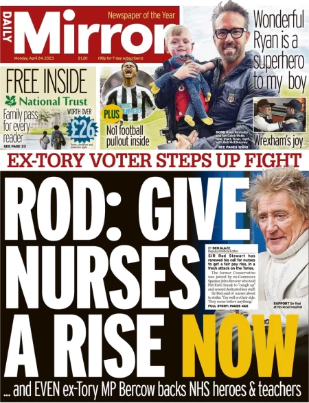 Daily Mirror - Rod: Give nurses a pay rise now