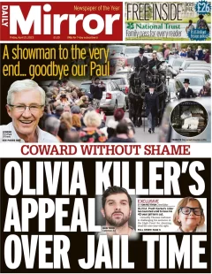 Daily Mirror – Olivia Killer’s appeal over jail time