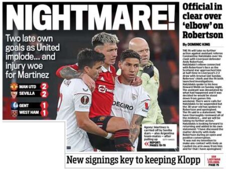 Mail Sport – ‘Nightmare!’