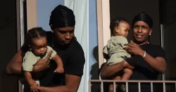 ASAP Rocky shows his and Rihanna’s son streets of Paris from comfort of their hotel balcony