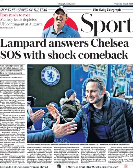 Telegraph Sport – Lampard answers Chelsea SOS with shock comeback 