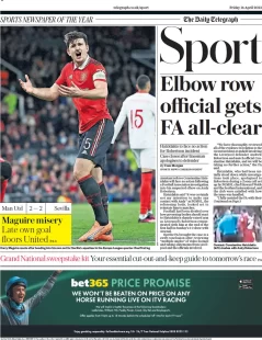 Telegraph Sport – ‘Maguire misery’ 