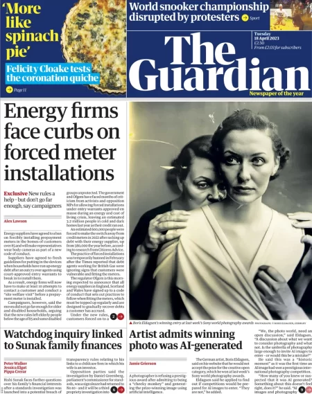 The Guardian - Energy firms face curbs on forced metre installations