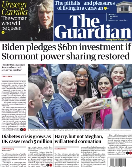 The Guardian - Biden pledges $6bn investment if Stormont restored