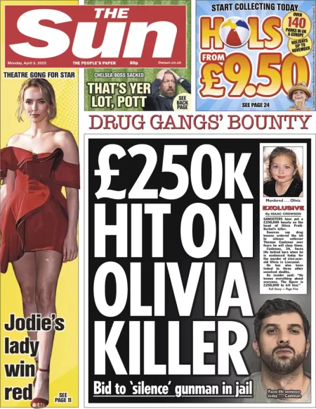 The Sun - £250K hit on Olivia killer