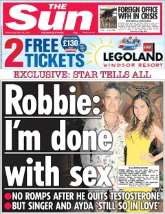 The Sun – Robbie: I’m done with sex