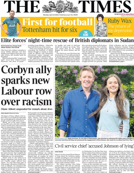 The Times - Corbyn ally sparks new Labour row over racism