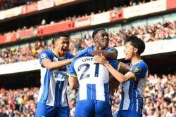 Danny Welbeck reacts after Brighton all but end Arsenal’s Premier League title hopes